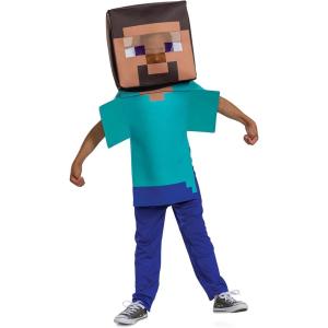 imageDisguise Steve Costume for Kids Official Adaptive Minecraft Costume Jumpsuit and Head