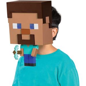 imageDisguise Steve Minecraft Mask Official Minecraft Mega Steve Mask Costume Accessory Child Size Costume Mask with Moving Parts