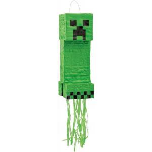 imageMinecraft 3D Pinata  21quot  Green Cardboard ampamp Crepe Paper  Perfect for Your Minecraft Themed Party Celebration 1 Pc