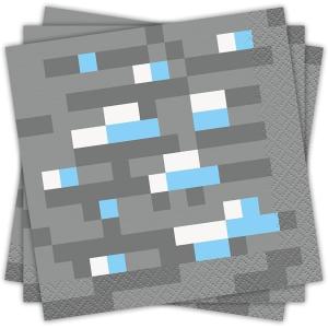 imageMulticolor Minecraft Beverage Napkins 16 Count  Soft ampamp Absorbent Perfect for Gamer Themed Parties ampamp Celebrations