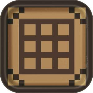 imageUnique Minecraft Square Paper Dinner Plates 9quot x 9quot Multicolor