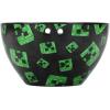 imageBioworld Minecraft Creeper Faces 20 Oz Black Ceramic Ramen Bowl With Plastic Chopsticks