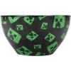 imageBioworld Minecraft Creeper Faces 20 Oz Black Ceramic Ramen Bowl With Plastic Chopsticks