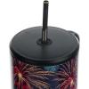 imageBioworld Minecraft Creeper ampamp TNT 40 Oz Black Stainless Steel Tumbler With HandleAmericana Fireworks