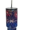 imageBioworld Minecraft Creeper ampamp TNT 40 Oz Black Stainless Steel Tumbler With HandleAmericana Fireworks
