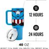 imageBioworld Minecraft Creeper ampamp TNT 40 Oz Black Stainless Steel Tumbler With HandleCaptain America Costume  Shield