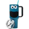 imageBioworld Minecraft Creeper ampamp TNT 40 Oz Black Stainless Steel Tumbler With HandleCookie Monster