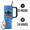 imageBioworld Minecraft Creeper ampamp TNT 40 Oz Black Stainless Steel Tumbler With HandleDisney Stitch Face