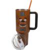imageBioworld Minecraft Creeper ampamp TNT 40 Oz Black Stainless Steel Tumbler With HandleFreddys Face
