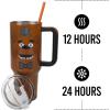 imageBioworld Minecraft Creeper ampamp TNT 40 Oz Black Stainless Steel Tumbler With HandleFreddys Face