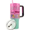 imageBioworld Minecraft Creeper ampamp TNT 40 Oz Black Stainless Steel Tumbler With HandleHello Kitty Never Lose Your Spark