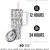 imageBioworld Minecraft Creeper ampamp TNT 40 Oz Black Stainless Steel Tumbler With HandleHello Kitty White
