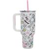 imageBioworld Minecraft Creeper ampamp TNT 40 Oz Black Stainless Steel Tumbler With HandleHello Kitty White