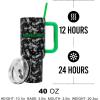 imageBioworld Minecraft Creeper ampamp TNT 40 Oz Black Stainless Steel Tumbler With HandleMinecraft Creeper  TNT Blue