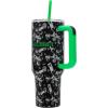 imageBioworld Minecraft Creeper ampamp TNT 40 Oz Black Stainless Steel Tumbler With HandleMinecraft Creeper  TNT Blue