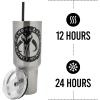 imageBioworld Minecraft Creeper ampamp TNT 40 Oz Black Stainless Steel Tumbler With HandleMythosaur Skull