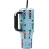 imageBioworld Minecraft Creeper ampamp TNT 40 Oz Black Stainless Steel Tumbler With HandleNutcrackers Blue