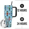 imageBioworld Minecraft Creeper ampamp TNT 40 Oz Black Stainless Steel Tumbler With HandleNutcrackers Blue