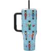 imageBioworld Minecraft Creeper ampamp TNT 40 Oz Black Stainless Steel Tumbler With HandleNutcrackers Blue