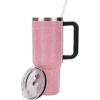 imageBioworld Minecraft Creeper ampamp TNT 40 Oz Black Stainless Steel Tumbler With HandleRhinestone Pink