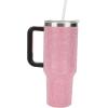 imageBioworld Minecraft Creeper ampamp TNT 40 Oz Black Stainless Steel Tumbler With HandleRhinestone Pink