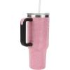 imageBioworld Minecraft Creeper ampamp TNT 40 Oz Black Stainless Steel Tumbler With HandleRhinestone Pink