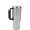 imageBioworld Minecraft Creeper ampamp TNT 40 Oz Black Stainless Steel Tumbler With HandleRhinestone Silver