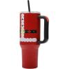 imageBioworld Minecraft Creeper ampamp TNT 40 Oz Black Stainless Steel Tumbler With HandleSanta Suit Red