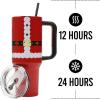 imageBioworld Minecraft Creeper ampamp TNT 40 Oz Black Stainless Steel Tumbler With HandleSanta Suit Red