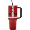 imageBioworld Minecraft Creeper ampamp TNT 40 Oz Black Stainless Steel Tumbler With HandleSanta Suit Red