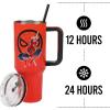 imageBioworld Minecraft Creeper ampamp TNT 40 Oz Black Stainless Steel Tumbler With HandleSpider Man Swinging