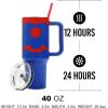 imageBioworld Minecraft Creeper ampamp TNT 40 Oz Black Stainless Steel Tumbler With HandleSpiderMan Costume Blue