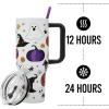 imageBioworld Minecraft Creeper ampamp TNT 40 Oz Black Stainless Steel Tumbler With HandleSpooky Icons