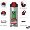 imageZak Designs  MICIV151 27oz Minecraft 188 Stainless Steel Water Bottle with Flipup Straw Spout and Locking Spout Cover Durable Cup for Sports or Travel 27oz Minecraft CreeperMinecraft Creeper