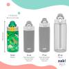 imageZak Designs Sage Minecraft Kids Water Bottle For School or Travel 16oz Durable Plastic Water Bottle With Straw Handle and LeakProof PopUp Spout Cover CreeperDino