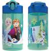 imageZak Designs Sage Minecraft Kids Water Bottle For School or Travel 16oz Durable Plastic Water Bottle With Straw Handle and LeakProof PopUp Spout Cover CreeperElsa  Anna