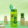 imageZak Designs Sage Minecraft Kids Water Bottle For School or Travel 16oz Durable Plastic Water Bottle With Straw Handle and LeakProof PopUp Spout Cover CreeperMinecraft Creeper