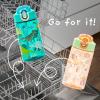 imageZak Designs Sage Minecraft Kids Water Bottle For School or Travel 16oz Durable Plastic Water Bottle With Straw Handle and LeakProof PopUp Spout Cover CreeperDinosaur