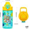 imageZak Designs Sage Minecraft Kids Water Bottle For School or Travel 16oz Durable Plastic Water Bottle With Straw Handle and LeakProof PopUp Spout Cover CreeperPAW Patrol Chase  Marshall  Skye  Rubble  Everest