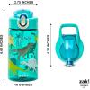 imageZak Designs Sage Minecraft Kids Water Bottle For School or Travel 16oz Durable Plastic Water Bottle With Straw Handle and LeakProof PopUp Spout Cover CreeperDinosaur