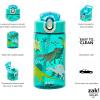 imageZak Designs Sage Minecraft Kids Water Bottle For School or Travel 16oz Durable Plastic Water Bottle With Straw Handle and LeakProof PopUp Spout Cover CreeperDinosaur