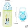 imageZak Designs Sage Minecraft Kids Water Bottle For School or Travel 16oz Durable Plastic Water Bottle With Straw Handle and LeakProof PopUp Spout Cover CreeperBluey Bluey  Bingo