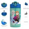 imageZak Designs Sage Minecraft Kids Water Bottle For School or Travel 16oz Durable Plastic Water Bottle With Straw Handle and LeakProof PopUp Spout Cover CreeperElsa  Anna