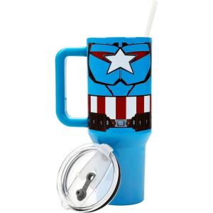 imageBioworld Minecraft Creeper ampamp TNT 40 Oz Black Stainless Steel Tumbler With HandleCaptain America Costume  Shield