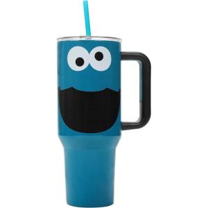 imageBioworld Minecraft Creeper ampamp TNT 40 Oz Black Stainless Steel Tumbler With HandleCookie Monster