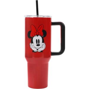 imageBioworld Minecraft Creeper ampamp TNT 40 Oz Black Stainless Steel Tumbler With HandleDisney Classic Minnie Red