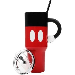 imageBioworld Minecraft Creeper ampamp TNT 40 Oz Black Stainless Steel Tumbler With HandleDisney Mickey Mouse Red