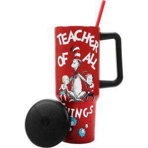 imageBioworld Minecraft Creeper ampamp TNT 40 Oz Black Stainless Steel Tumbler With HandleDr Seuss Teacher