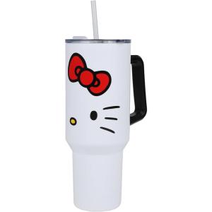imageBioworld Minecraft Creeper ampamp TNT 40 Oz Black Stainless Steel Tumbler With HandleHello Kitty Face