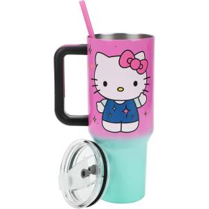 imageBioworld Minecraft Creeper ampamp TNT 40 Oz Black Stainless Steel Tumbler With HandleHello Kitty Never Lose Your Spark